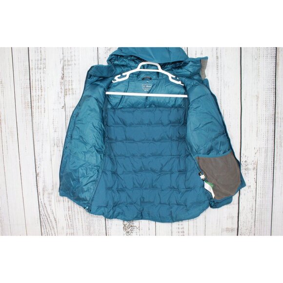 LL Bean Wind Challenger Stretch Down Jacket Deepwater Blue Size M Pet - Picture 4 of 11